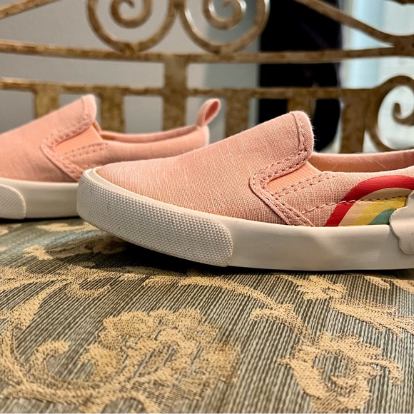 Old Navy Pink Kids Slip-On Sneakers with Rainbow Accent size 12.5 - Picture 5 of 7